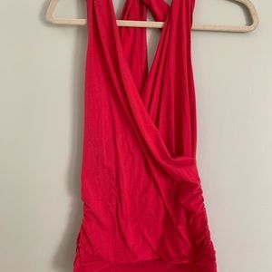 Pink wrap design halter